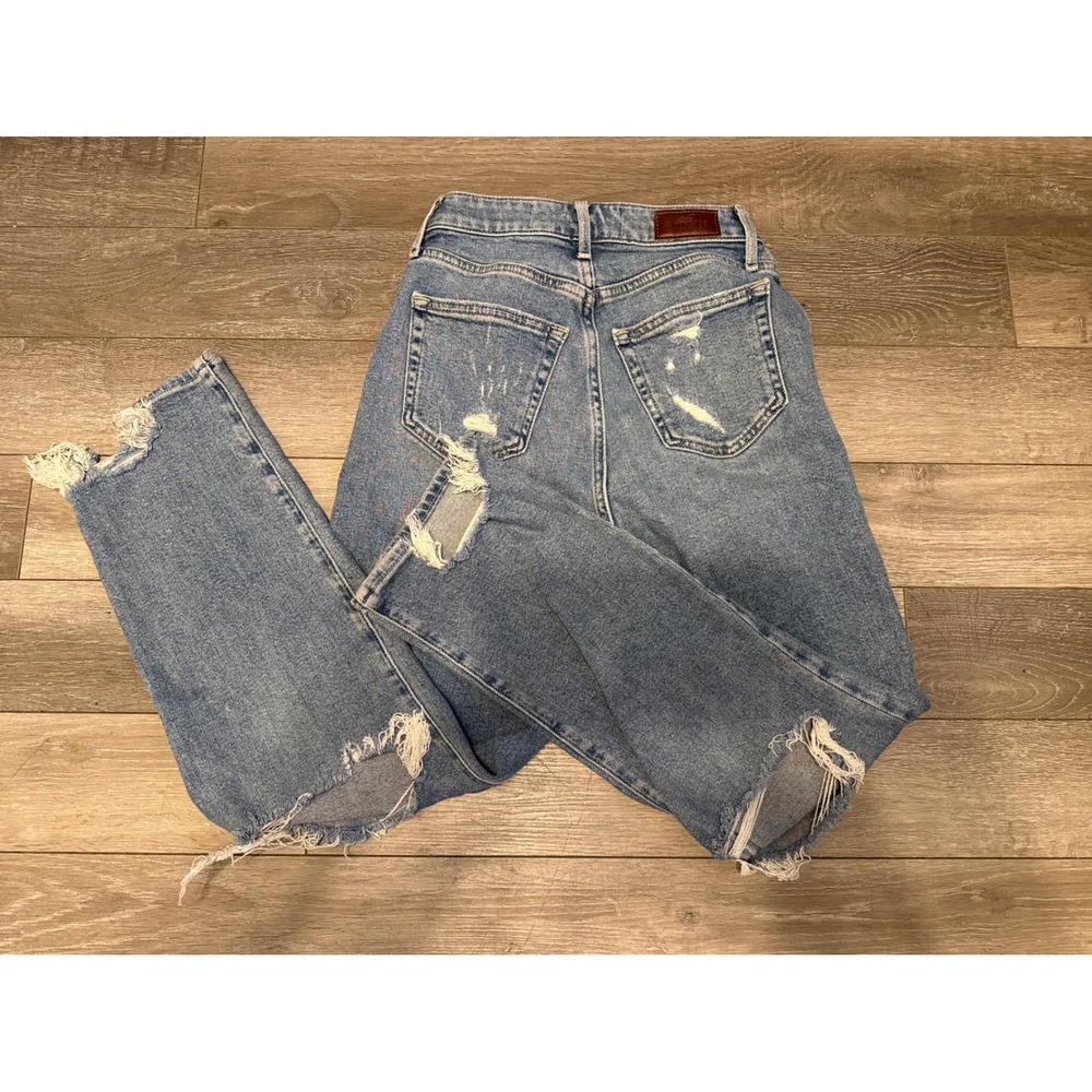 Hollister Vintage Straight Jeans Womens 1S W25 L25‎ Light Blue Distressed Curvy